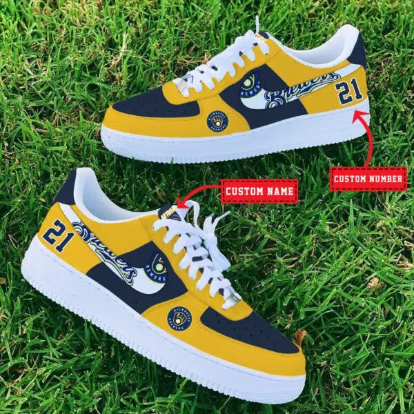 Tubopro Milwaukee Brewers MLB Air Low-Top Sneakers Shoes For Men And Women