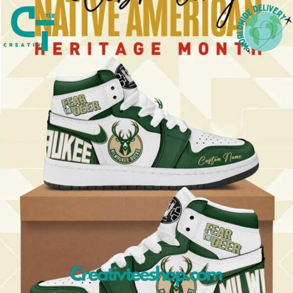 Tubopro Milwaukee Bucks AJ1 High Sneakers Shoes For Men And Women