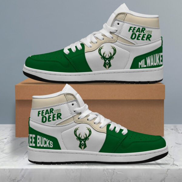 Tubopro Milwaukee Bucks AJ1 High Sneakers Shoes For Men And Women - Image 3