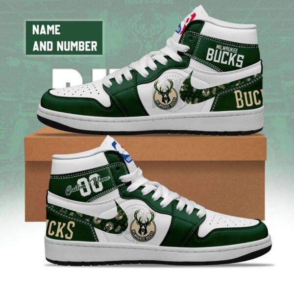 Tubopro Milwaukee Bucks AJ1 High Sneakers Shoes For Men And Women - Image 3
