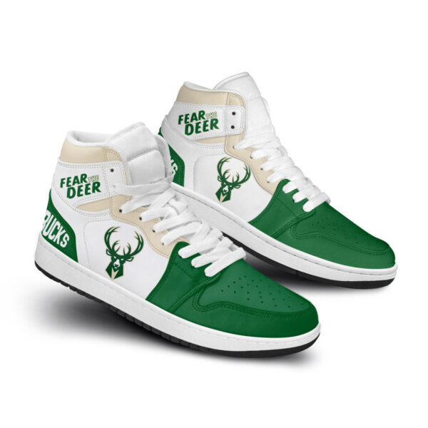 Tubopro Milwaukee Bucks AJ1 High Sneakers Shoes For Men And Women - Image 2