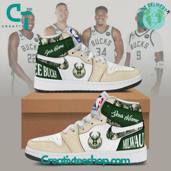 Tubopro Milwaukee Bucks AJ1 High Sneakers Shoes For Men And Women