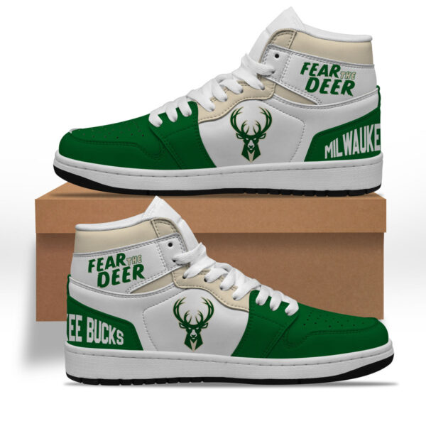 Tubopro Milwaukee Bucks AJ1 High Sneakers Shoes For Men And Women