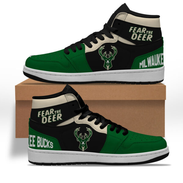 Tubopro Milwaukee Bucks AJ1 High Sneakers Shoes For Men And Women