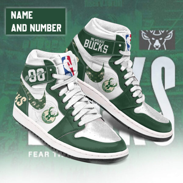 Tubopro Milwaukee Bucks AJ1 High Sneakers Shoes For Men And Women