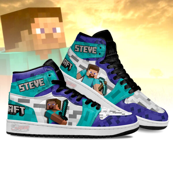 Tubopro Minecraft AJ1 High Sneakers Shoes For Men And Women - Image 3