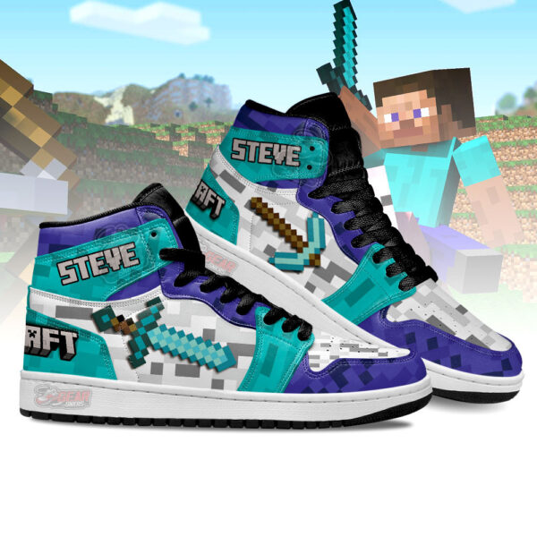 Tubopro Minecraft AJ1 High Sneakers Shoes For Men And Women - Image 3