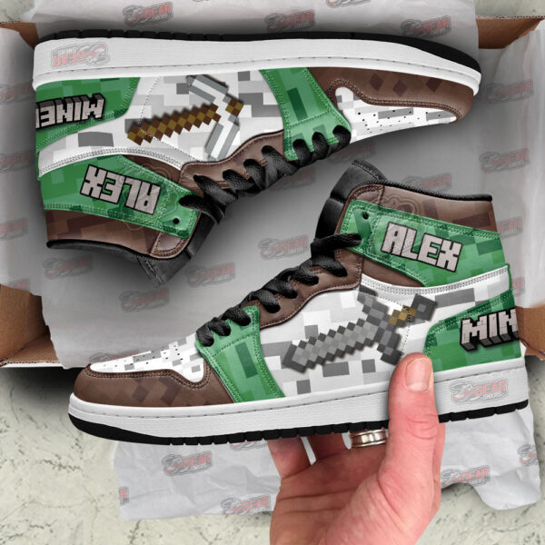 Tubopro Minecraft AJ1 High Sneakers Shoes For Men And Women - Image 2