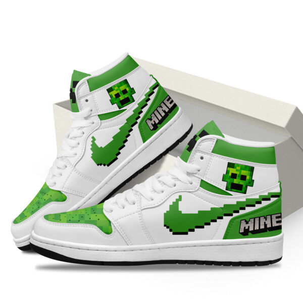 Tubopro Minecraft AJ1 High Sneakers Shoes For Men And Women - Image 3