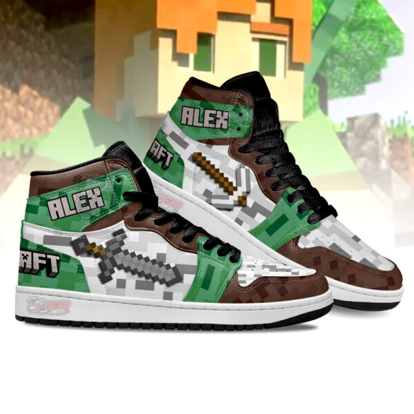 Tubopro Minecraft AJ1 High Sneakers Shoes For Men And Women - Image 3