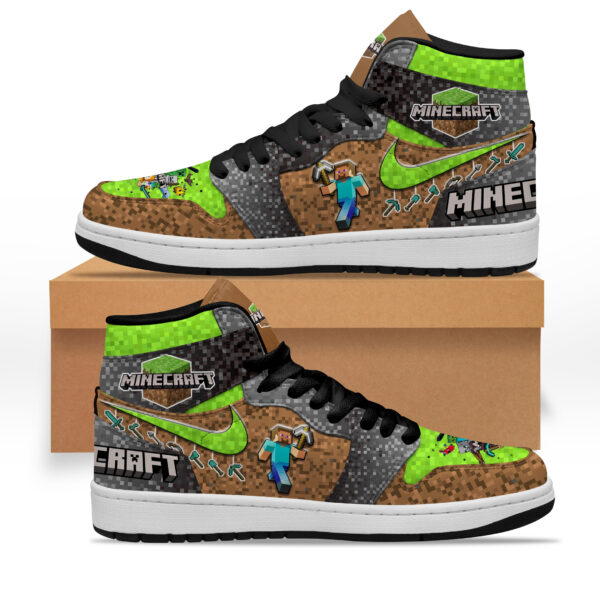 Tubopro Minecraft AJ1 High Sneakers Shoes For Men And Women - Image 2