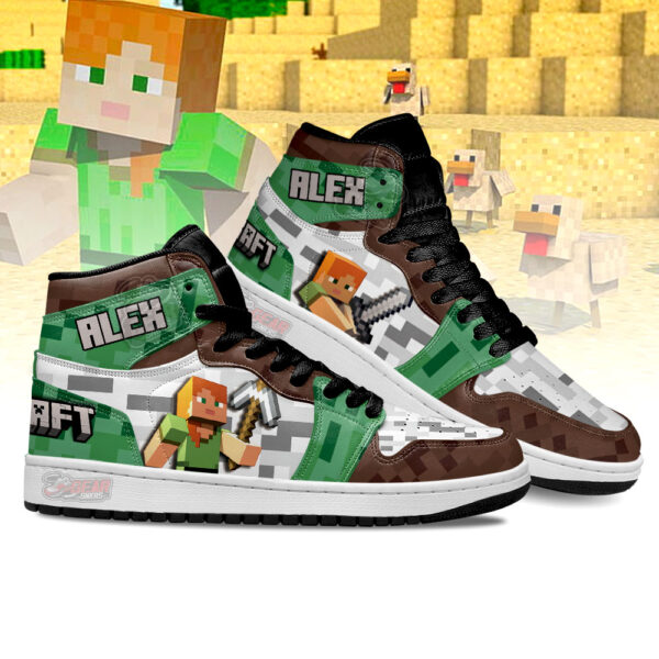 Tubopro Minecraft AJ1 High Sneakers Shoes For Men And Women - Image 3