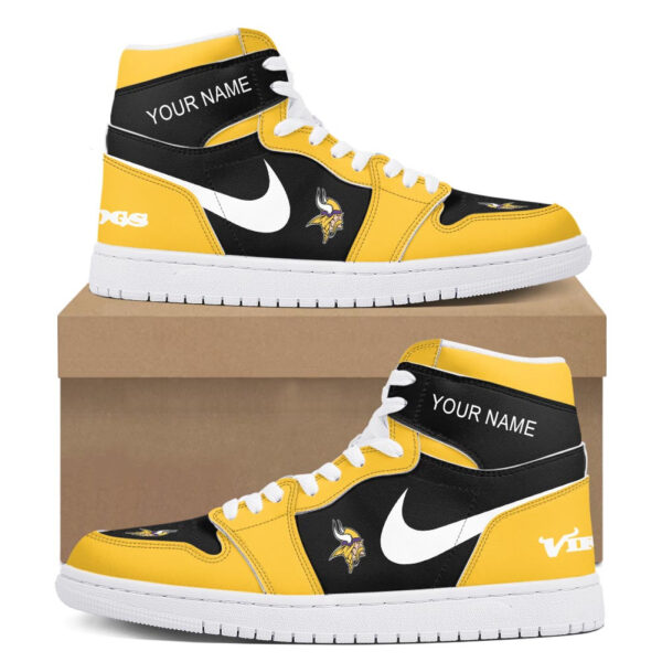 Tubopro Minnesota Vikings AJ1 High Sneakers Shoes For Men And Women - Image 2