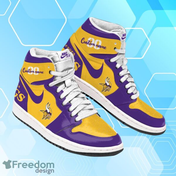 Tubopro Minnesota Vikings AJ1 High Sneakers Shoes For Men And Women - Image 2
