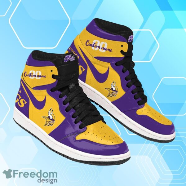 Tubopro Minnesota Vikings AJ1 High Sneakers Shoes For Men And Women - Image 2