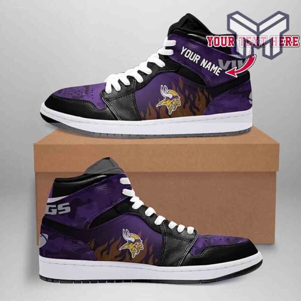 Tubopro Minnesota Vikings AJ1 High Sneakers Shoes For Men And Women