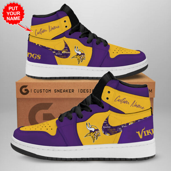 Tubopro Minnesota Vikings AJ1 High Sneakers Shoes For Men And Women