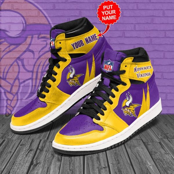 Tubopro Minnesota Vikings NFL AJ1 High Sneakers Shoes For Men And Women - Image 2