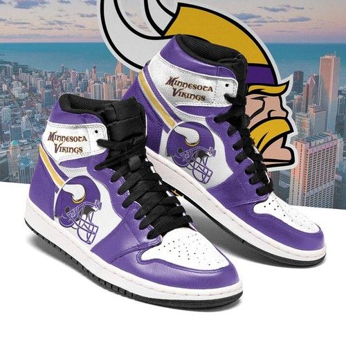 Tubopro Minnesota Vikings NFL AJ1 High Sneakers Shoes For Men And Women