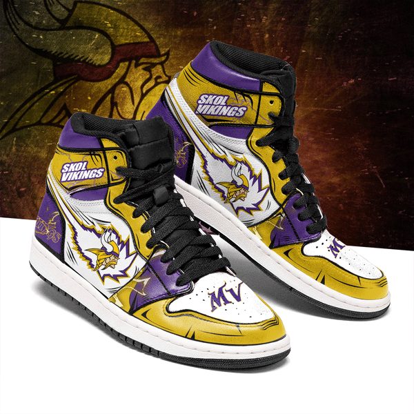 Tubopro Minnesota Vikings NFL AJ1 High Sneakers Shoes For Men And Women