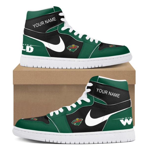 Tubopro Minnesota Wild AJ1 High Sneakers Shoes For Men And Women - Image 2