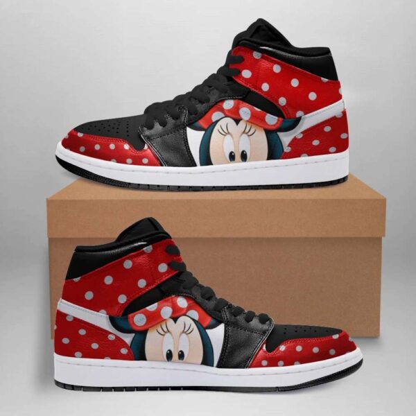 Tubopro Minnie Mouse AJ1 High Sneakers Shoes For Men And Women - Image 2