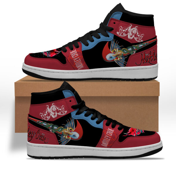 Tubopro Motley Crue AJ1 High Sneakers Shoes For Men And Women - Image 2