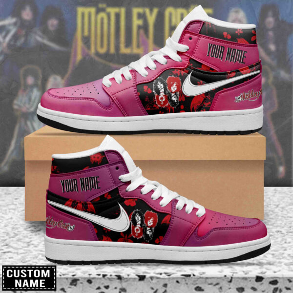 Tubopro Motley Crue AJ1 High Sneakers Shoes For Men And Women - Image 2