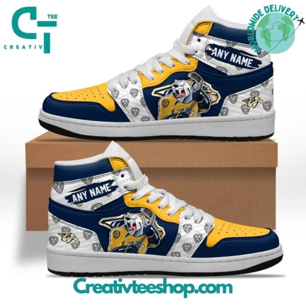 Tubopro Nashville Predators AJ1 High Sneakers Shoes For Men And Women