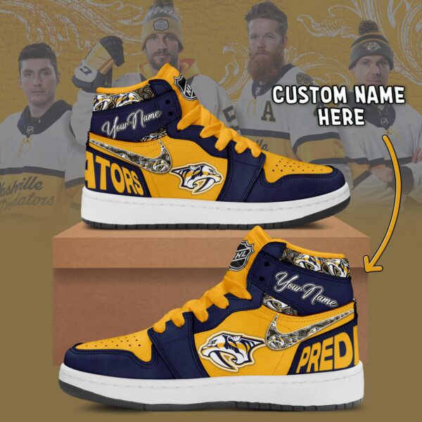 Tubopro Nashville Predators AJ1 High Sneakers Shoes For Men And Women