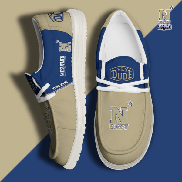 Tubopro Navy Midshipmen Personalized Hey Dude Shoes For Men And Women - Image 2