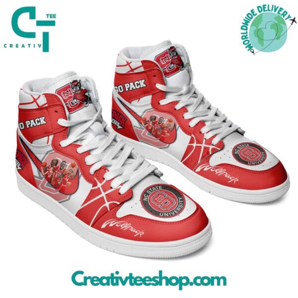 Tubopro NC State Wolfpack AJ1 High Sneakers Shoes For Men And Women - Image 2