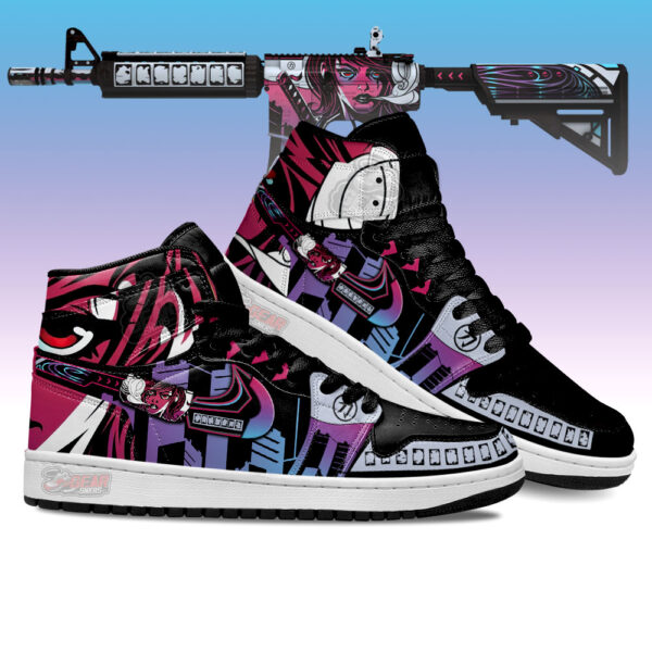 Tubopro Neo-Noir M4A4 Counter Strike Skins AJ1 High Sneakers Shoes For Men And Women - Image 3