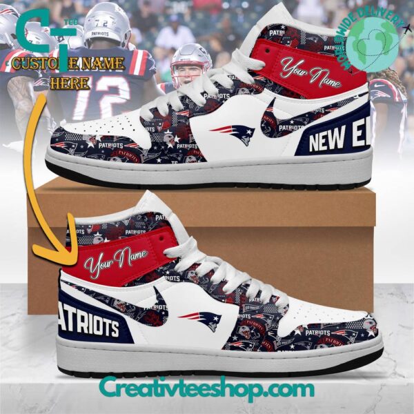 Tubopro New England Patriots AJ1 High Sneakers Shoes For Men And Women