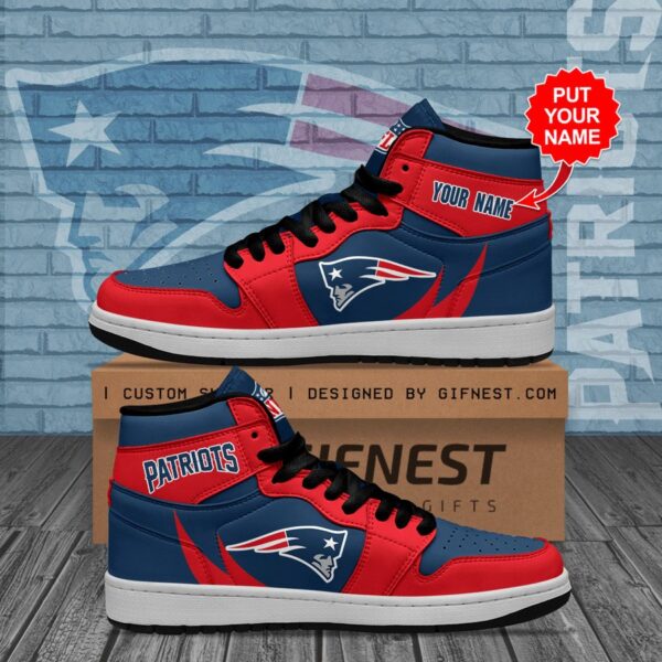 Tubopro New England Patriots NFL AJ1 High Sneakers Shoes For Men And Women - Image 2