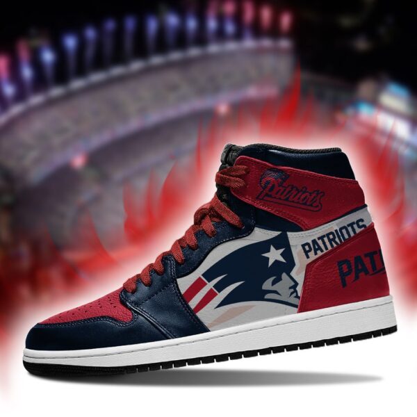 Tubopro New England Patriots NFL AJ1 High Sneakers Shoes For Men And Women - Image 2