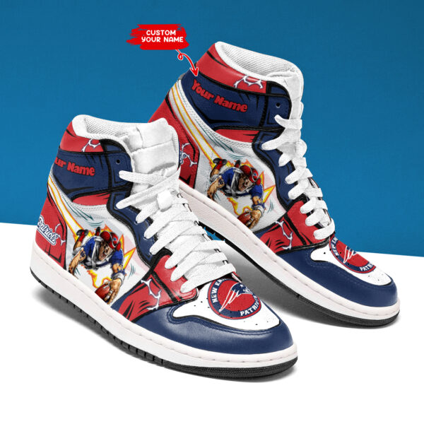 Tubopro New England Patriots NFL AJ1 High Sneakers Shoes For Men And Women - Image 2