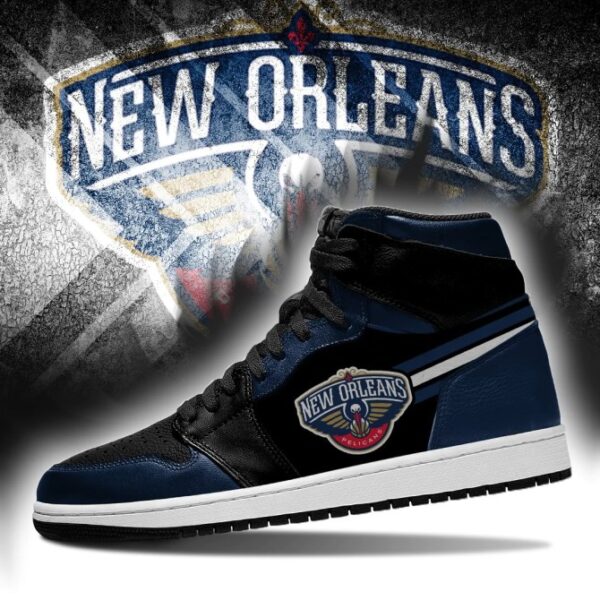 Tubopro New Orleans Pelicans NBA AJ1 High Sneakers Shoes For Men And Women - Image 3