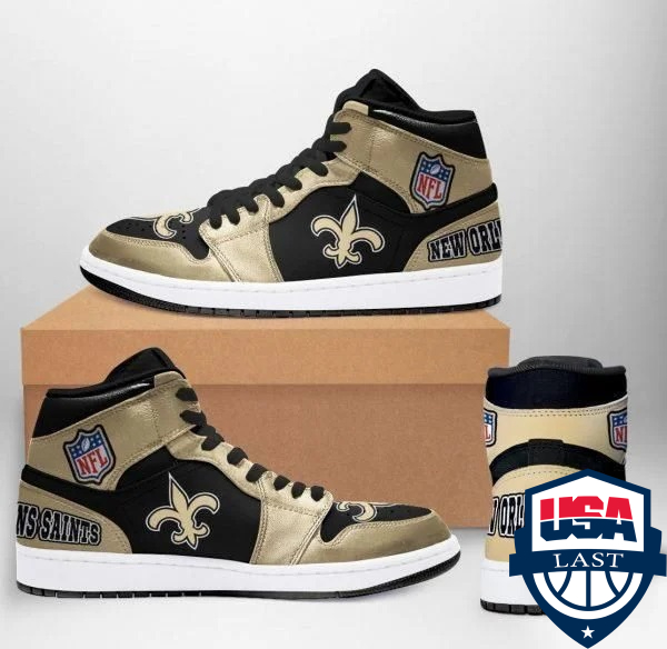 Tubopro New Orleans Saints NFL AJ1 High Sneakers Shoes For Men And Women