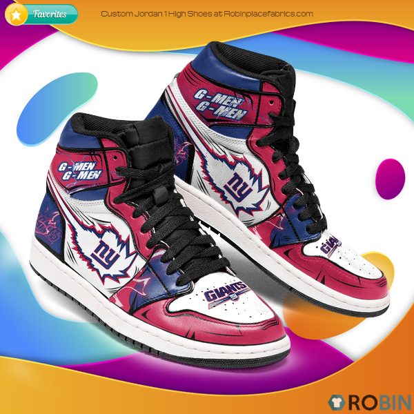 Tubopro New York Giants NFL AJ1 High Sneakers Shoes For Men And Women