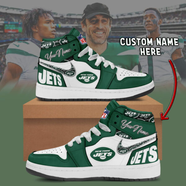 Tubopro New York Jets AJ1 High Sneakers Shoes For Men And Women