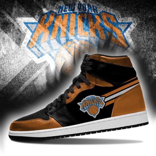 Tubopro New York Knicks NBA AJ1 High Sneakers Shoes For Men And Women - Image 3