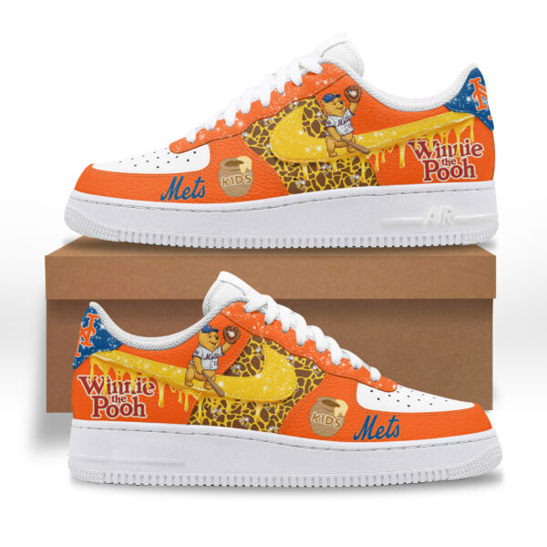 Tubopro New York Mets x Winnie the Pooh Air Low-Top Sneakers Shoes For Men And Women - Image 2