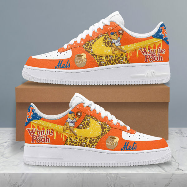 Tubopro New York Mets x Winnie the Pooh Air Low-Top Sneakers Shoes For Men And Women - Image 3