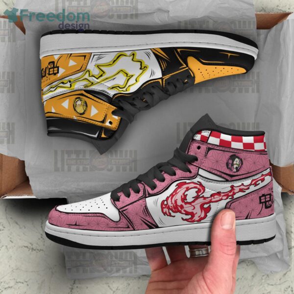 Tubopro Nezuko And Zenitsu AJ1 High Sneakers Shoes For Men And Women - Image 4