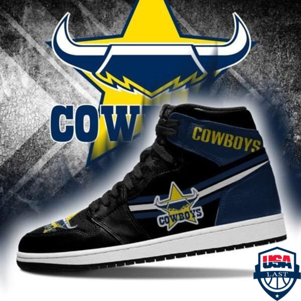 Tubopro North Queensland Cowboys NRL AJ1 High Sneakers Shoes For Men And Women - Image 2