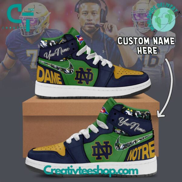 Tubopro Notre Dame Fighting Irish AJ1 High Sneakers Shoes For Men And Women
