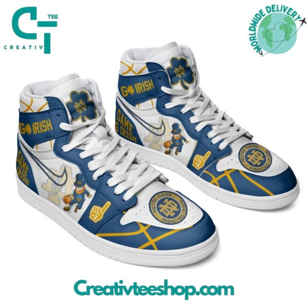 Tubopro Notre Dame Fighting Irish AJ1 High Sneakers Shoes For Men And Women - Image 2