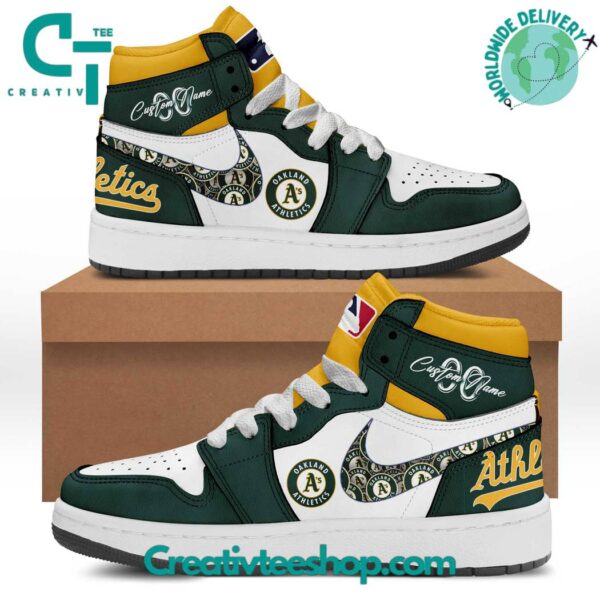 Tubopro Oakland Athletics AJ1 High Sneakers Shoes For Men And Women