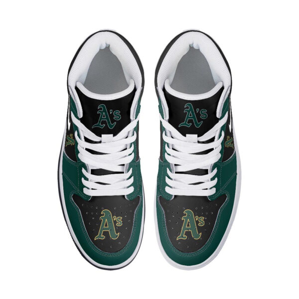 Tubopro Oakland Athletics AJ1 High Sneakers Shoes For Men And Women - Image 3